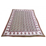 Double Bed Jaipuri Quilt / Razai Hand Block Printing Floral Design Size 90*108